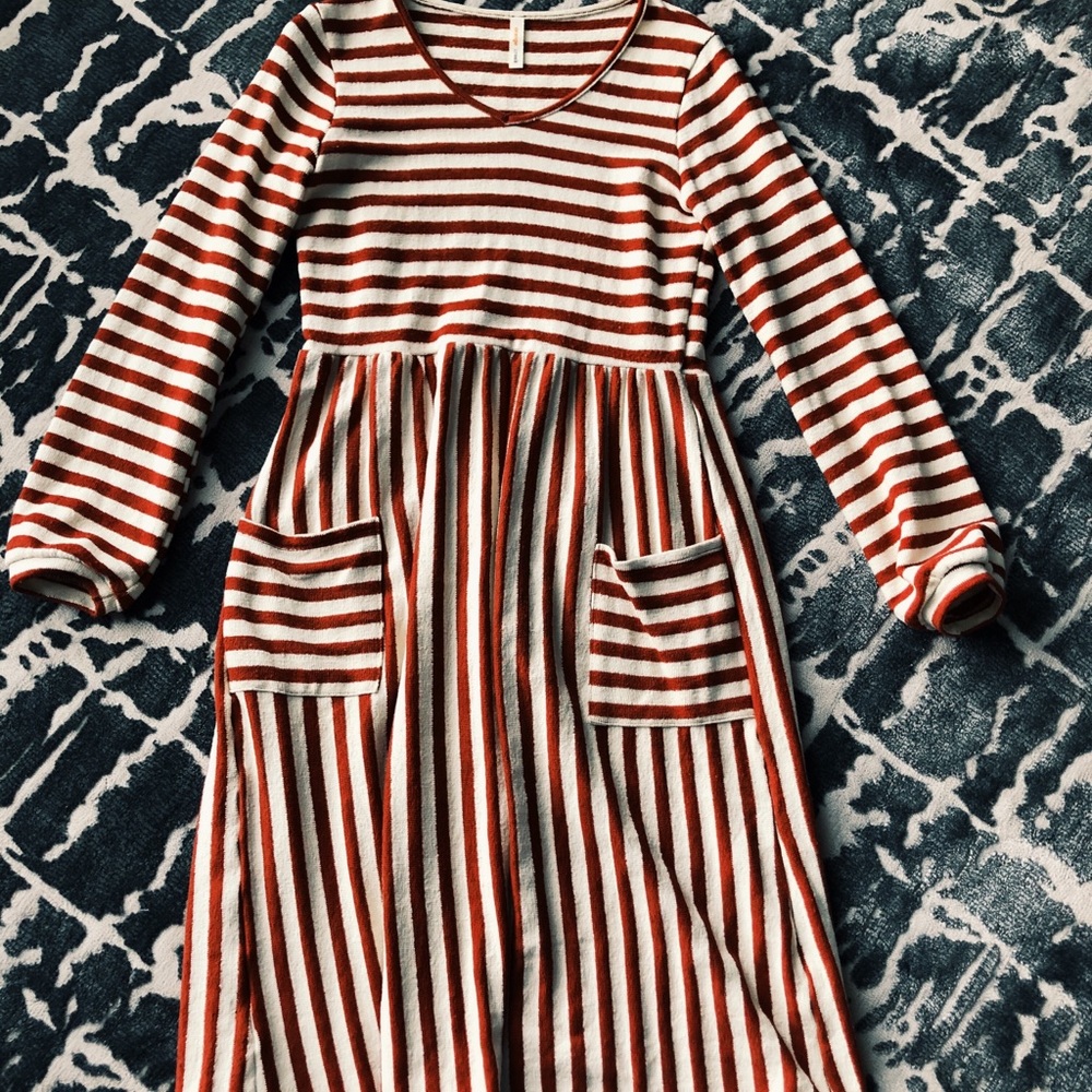Red and white dress